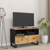 vidaXL TV Stand 27.6 in.x13 in.x18.1 in. Solid Wood Mango - 3 of 4