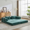 Loveseat Chenille Convertible Boneless Modular Floor Sofa with Space-Saving Design - 3 of 4