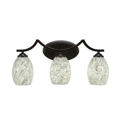 Toltec Lighting Zilo 3 - Light Vanity in  Dark Granite with 5" Natural Fusion Shade