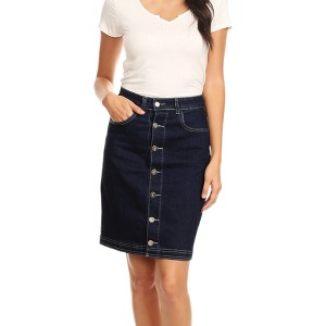 Anna-Kaci Women's Button Up A-line Vintage Skirt - 1 of 4