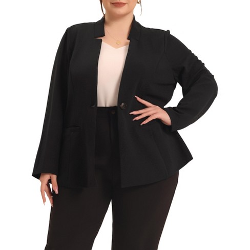 Women's Plus Size Plus Size Suit N Tie Jacket - black