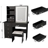 DYHOME Makeup Vanity Desk with Mirror and Lights & Charging Station, with 6 Drawers, Jewelry Storage, Make Up Table Set, Makeup Desk Stool Included - 2 of 4