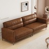 Luck Live Contemporary 86.61 inch Luxury Brown Oil Wax Leather Couch - High-End Vintage Sofa with Sturdy Frame and Cozy Feel Brown - 2 of 4