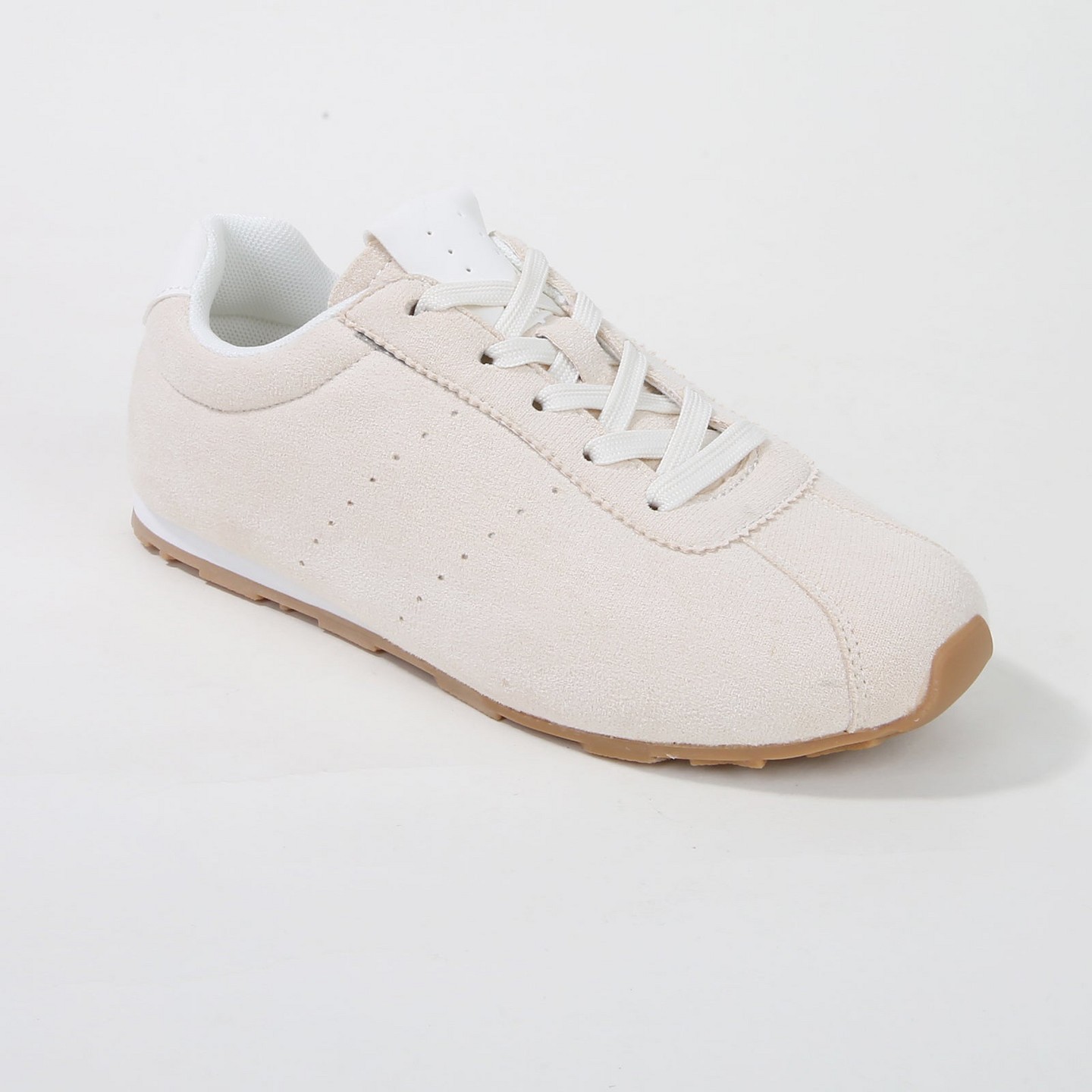 Женские кроссовки BERNESS Diane Street Edit Suede Low-Top Sneakers Pink, цвет: Бежевый — фото 1