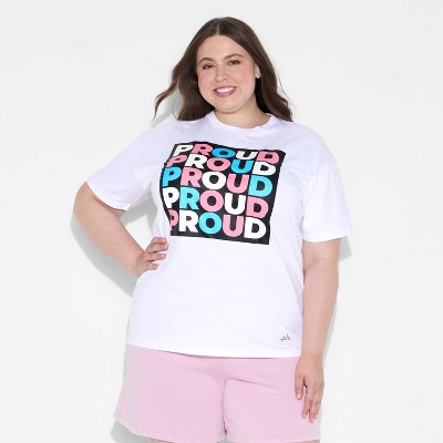 Pride Adult PHLUID Project Short Sleeve 'Proud' Graphic T-Shirt - White