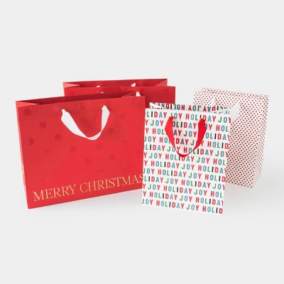 Red Multicolor Gift Bag, Set of 4 (2 cub, 2 vogue) - Sugar Paper™