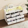 Jojoka 8 Drawer Dresser with LED Lights & Charging Station, Modern Wood Storage Cabinet with Open Shelf for Bedroom, Living Room, or Entryway - 4 of 4