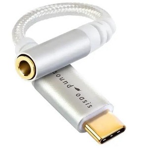 Sound Oasis: USB-C to 3.5mm Adapter – High-Fidelity USB-100 DAC Audio Converter for Headphones, Speakers & Pillow Speakers - 1 of 4