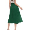Women's High Waist Pleated A-Line Midi Skirt - Swing Flare Design Deep Green - 4 of 4