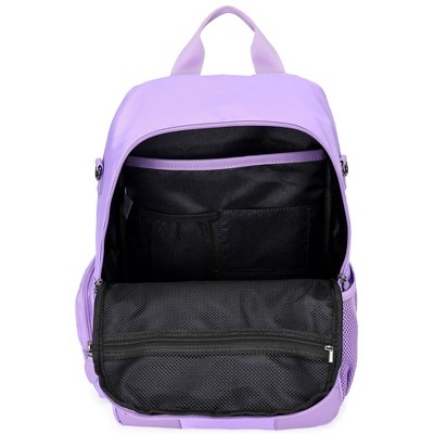 ELLE Luggage 20L Voyage Twill and Vegan Leather Backpack - Lavender — фото 4