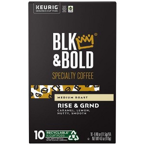 BLK & Bold Medium Roast Blend Keurig K-Cup Pods Rise & GRND 10.0 ea - 1 of 3