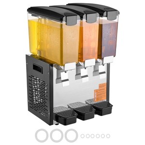 VEVOR Commercial Beverage Dispenser, 3 Tanks 10 L / 10.6 QT Per Tank, 440W Stainless Steel Drink Machine with 45°F-54°F Cooling Temperature - 1 of 4