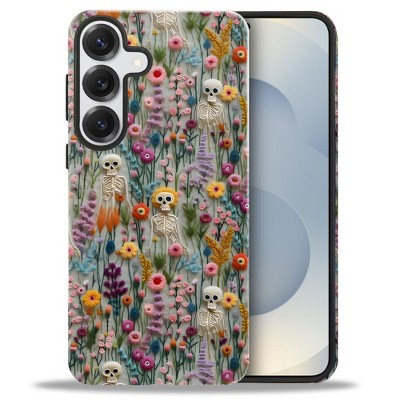 BONGEEK Case Compatible with Samsung Galaxy S25 Plus,Scratch Resistant Hybrid 2-Layer Hard Shell Bright Phone Case, Bloom Floral Halloween