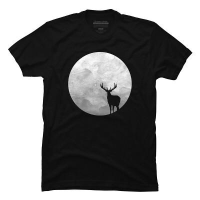 Men's Design By Humans Deer Moon By Expo T-Shirt