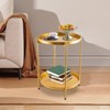 YIYIBYUS 2-Tier End Table, Metal Round Side Table with Removable Tray - 3 of 4