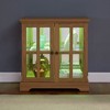 Vynxaria LED Curio Display Cabinet: Antique Style with Adjustable Shelves, Lattice Doors, Elegant Bookcase & Storage for Home Decor and Organization. - 3 of 4