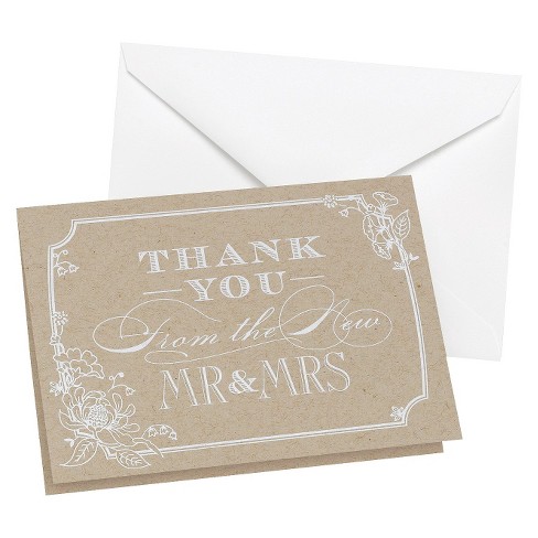 50ct Country Blossom Wedding Thank You Cards Spritz Target