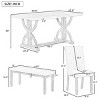 Retro Rectangular Dining Table Set For 6, Dining Set Solid Wood, Modern Kitchen Table And Chairs With 4 Upholstered Chairs & 1 Bench-Cuddlewood - 4 of 4