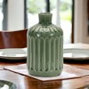 HomeRoots 7" Green Terracotta Striped Bud Table Vase - 2 of 4