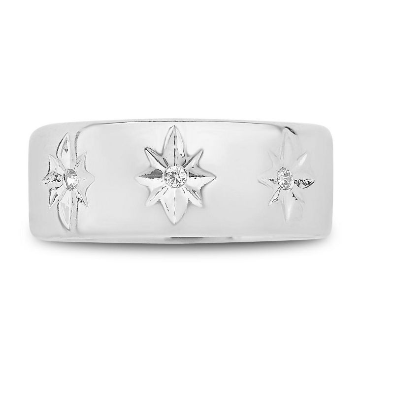 SHINE by Sterling Forever Starburst Band Ring, 3 of 4