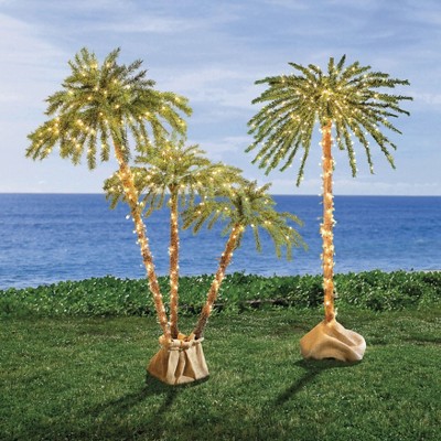 Pre-Lit 6' Tall LED Palm Tree with Burlap Base