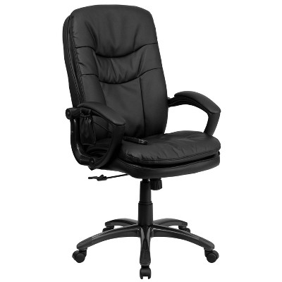 Massaging Executive Swivel Office Chair Black Leather - Flash Furniture