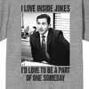 The Office I Love Inside Jokes Crew Neck Short Sleeve Gray Heather Women's T-shirt - 2 of 2