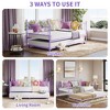 Daybed with Trundle, Twin Bed with Heart-Shaped Headboard, Sturdy Metal Frame with Steel Slat Support, No Box Spring Needed - 3 of 4