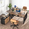 Tribesigns 55 inches L Shaped Computer Desk with Storage Shelves and Mobile File Cabinet, Executive Desk for Home Office Furniture Sets - 2 of 4