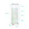 MAYEERTY Tempered Glass Display Cabinet Wine Storage File Cabinet Battery powered Paipai Light Adjustable Floor Feet Living Room Bedroom Office White - 3 of 4