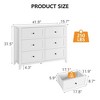 6 Chest of Drawer Dresser, Modern Dresser with Deep Drawers and Nickel Round Handle, Wood Organizer Storage Cabinet - 2 of 4