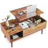 Mayeerty Lift Tabletop Coffee Tables for Living Room with Storage Shelf and Hidden Compartment - 2 of 4