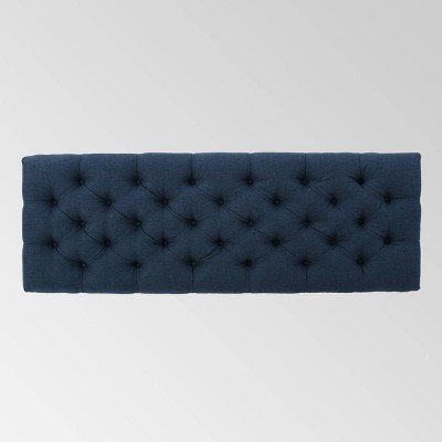 Charleston Dark Blue Tufted Storage Ottoman with Birch Legs