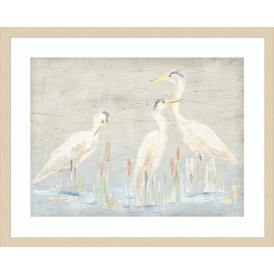 Natural Framed Driftwood Waterbirds II Giclee Print