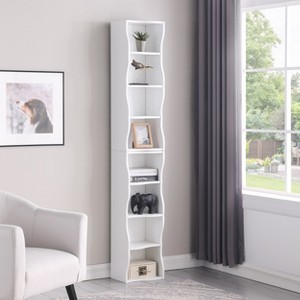 CLIHOME 8-Layer Adjustable Shelf Ultra-thin Bookshelf, Multi-functional Bookshelves, Display Cabinet, Uility Storage Shelves - 1 of 4