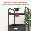 TASALON Lockable Metal Salon Trolley with Wheels - 3 of 4