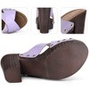 Perphy Women's Patent Platform Crisscross Strap Chunky Heels Sandals - 3 of 3