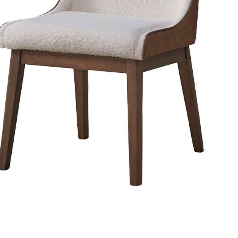 21.26&#34; Ginny Dining Chair White Boucle, Brown Velvet &#38; Walnut Finish - Acme Furniture, 5 of 8