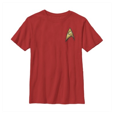 Boy's Star Trek Operations Starfleet Badge T-shirt - Red - Large : Target
