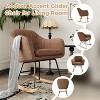Nursery Rocking Chair, Upholstered Chenille Glider Rocker Chair, Modern Armchair With Wood Legs, Indoor Comfy Accent Chair Nursing Chairs - 4 of 4