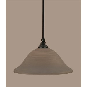 Toltec Lighting Any 1 - Light Pendant in  Matte Black with 12" Gray Linen Shade - 1 of 1