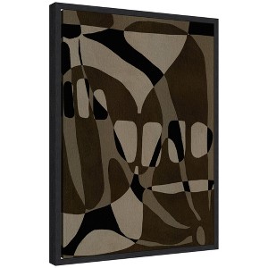 Kate and Laurel Contour 1 Framed Canvas Wall Art by Shatha Al Dafai 18 x 24 Sylvie Black, Modern, Abstract Art for Wall Decor, Living Room, Bedroom - 1 of 4