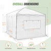 EAGLE PEAK 10'x10' Portable Walk-in Greenhouse with Zippered Doors and Windows, PE Cover - 3 of 4