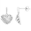 Haus of Brilliance Silver Heart Diamond Accent Puff Earrings - 2 of 4