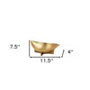 HomeRoots 12" Gold Aluminum Oval Eye Shaped Centerpiece Bowl - 3 of 4