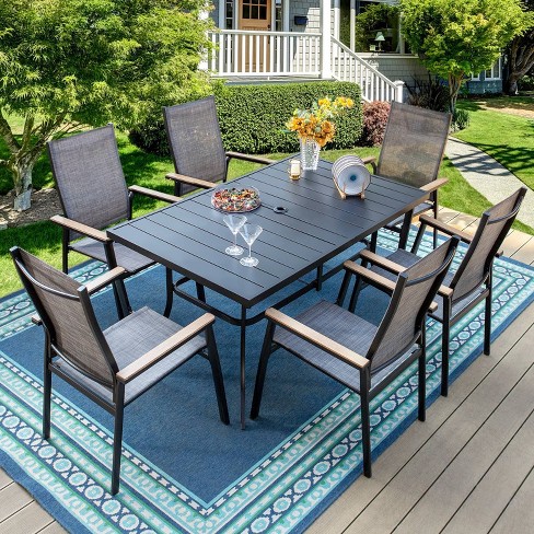 7pc metal folding discount patio dining set