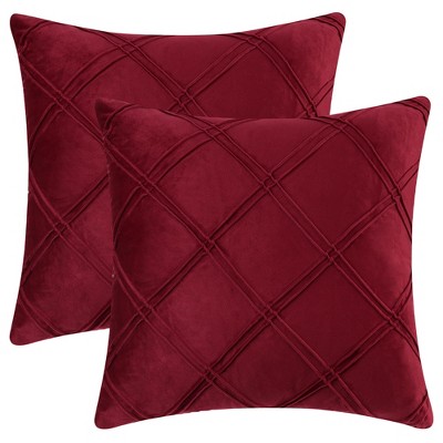 Unique Bargains Luxury Sofa Decorative Solid Diamond Pinch Pleated Throw Pillow Covers 2 Pcs