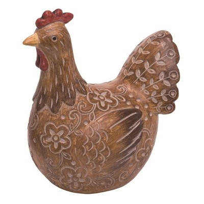 Transpac Resin 9 in. Brown Spring Vintage Look Crafted Chicken Figurine