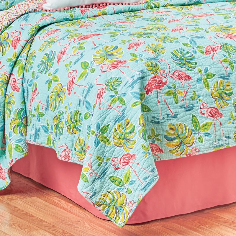 C&F Home Flamingo Garden Tropical Cotton Quilt Set  - Reversible and Machine Washable, 2 of 8