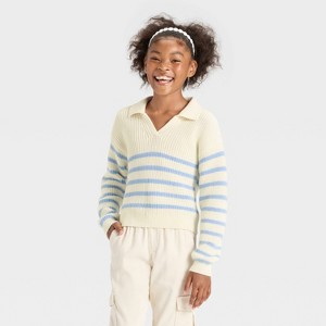 Girls' Collar Sweater - Cat & Jack™ - 1 of 3